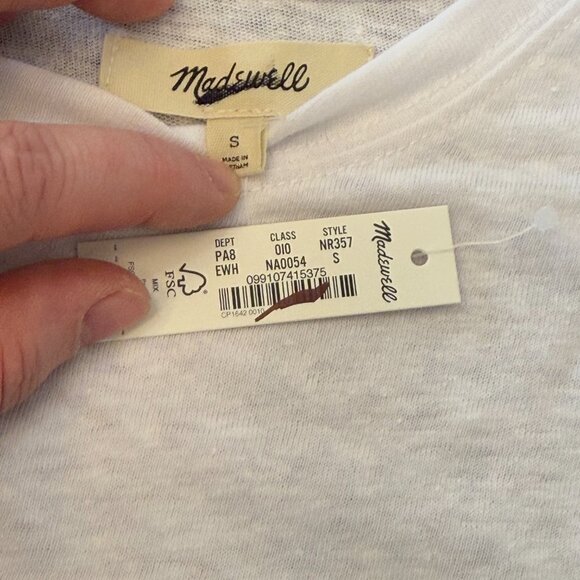 Madewell Linen-Blend Crewneck Oversized Tee Size Small - Picture 11 of 11